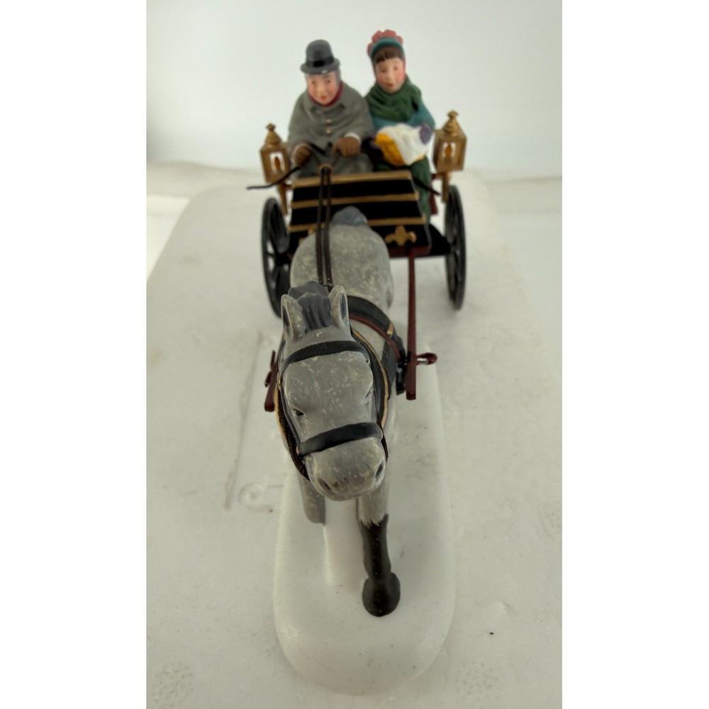 Dept 56 Red Christmas Sulky Horse Carriage #58401 Heritage Village